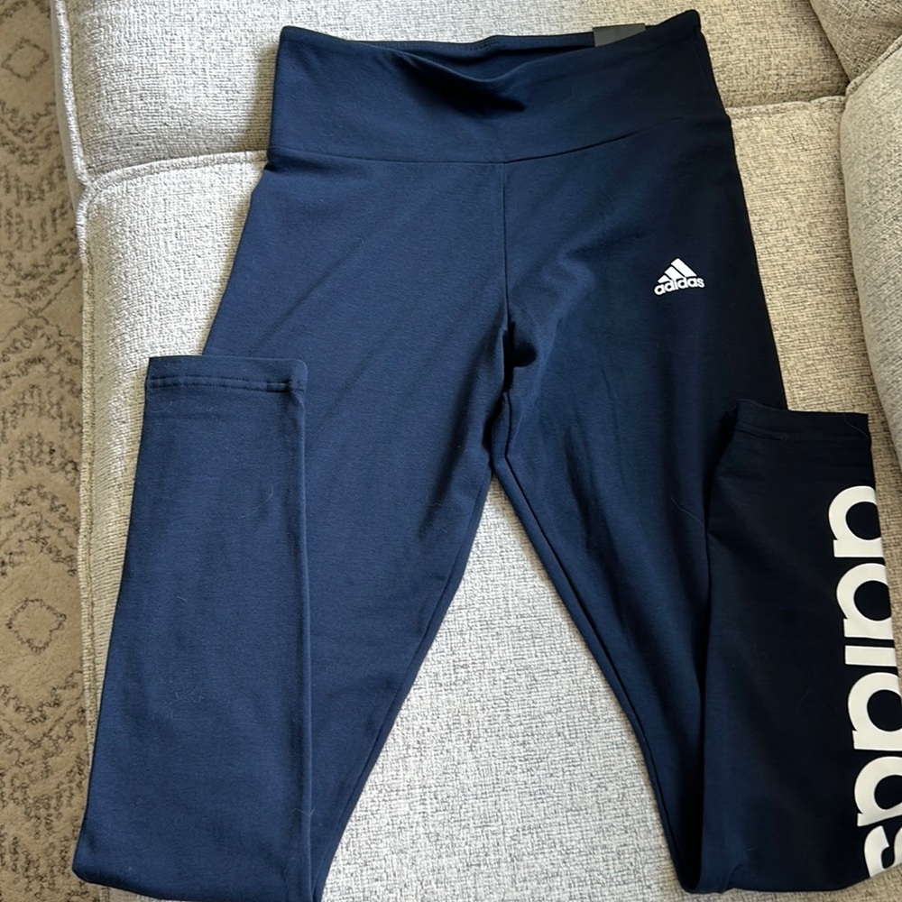 Adidas Full length high rise navy leggings new with tags